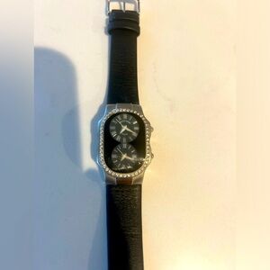 Philip Stein Dual Zone Teslar Women’s Diamond Bezel Steel Watch in black